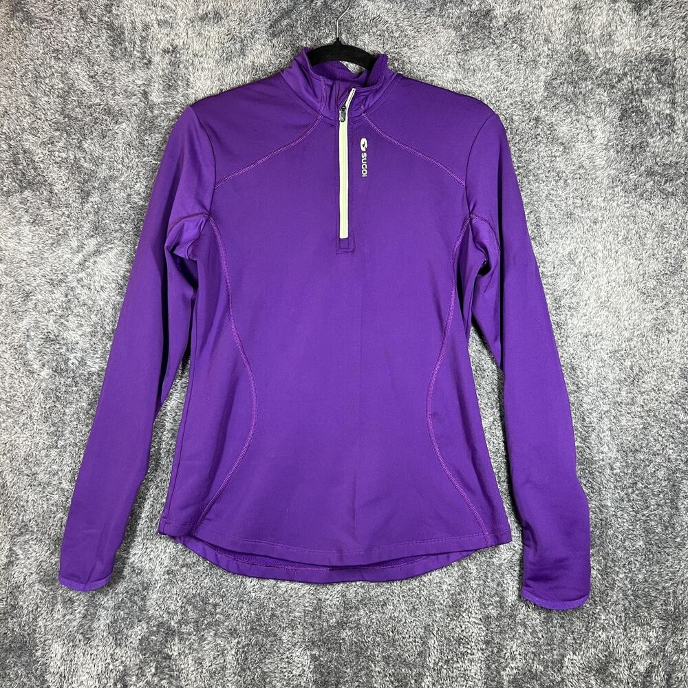 Sugoi Pullover Womens Medium Purple Midzero 1/4 Zip Thermal Cycling Fleece Top